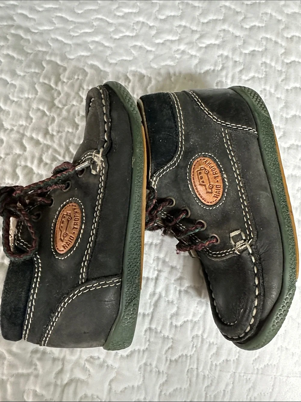 Boys Italian Black Leather suede Lace-Up Shoes